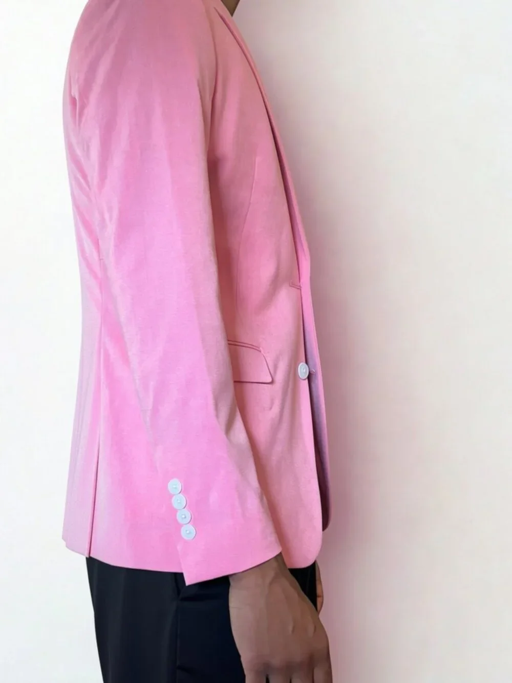 Modern Slim Fit Pastel Pink Two-Button Blazer Suit Jacket 38 R